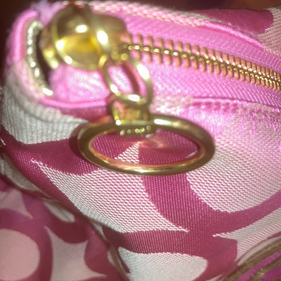 Coach Poppy Op Art Glam Tote 13826 - Pink & Gold - EUC - Picture 13 of 14